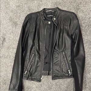 Express Women's Leather Jacket in Black